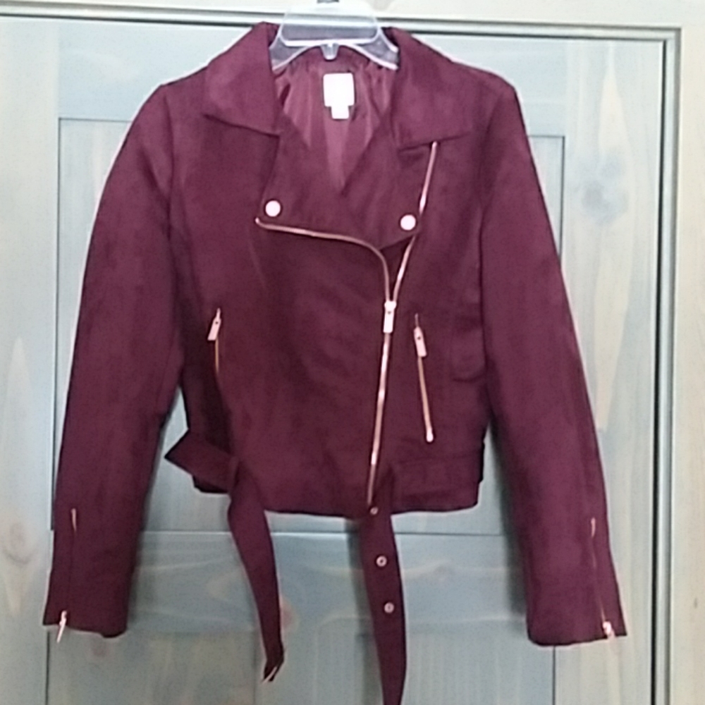 Faux Suede Moto Jacket